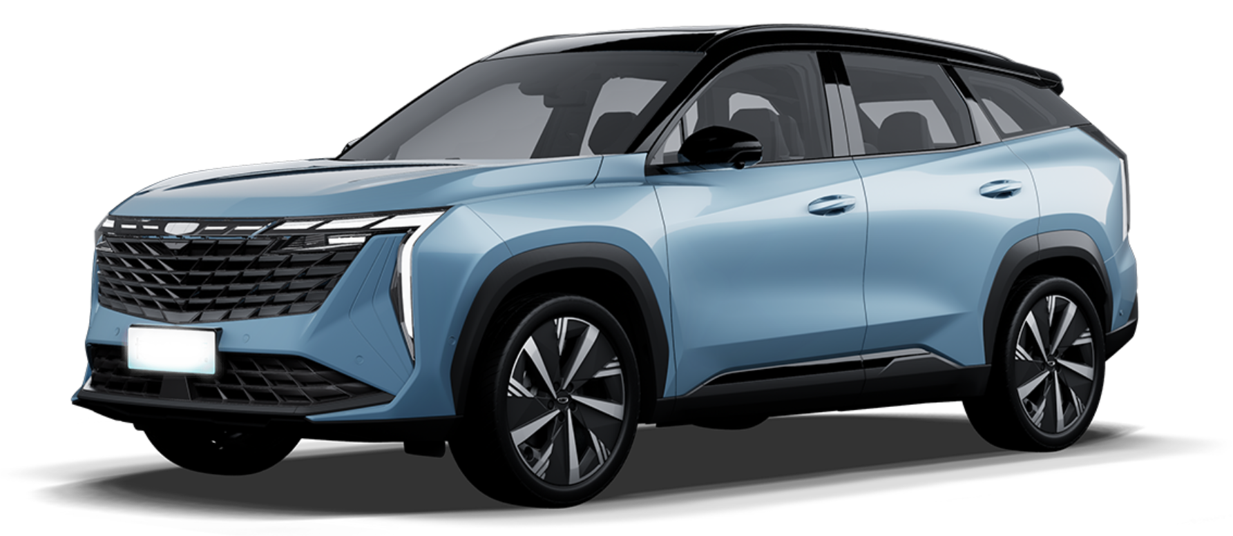 Новый Geely Atlas NEW цвет серо-голубой металлик