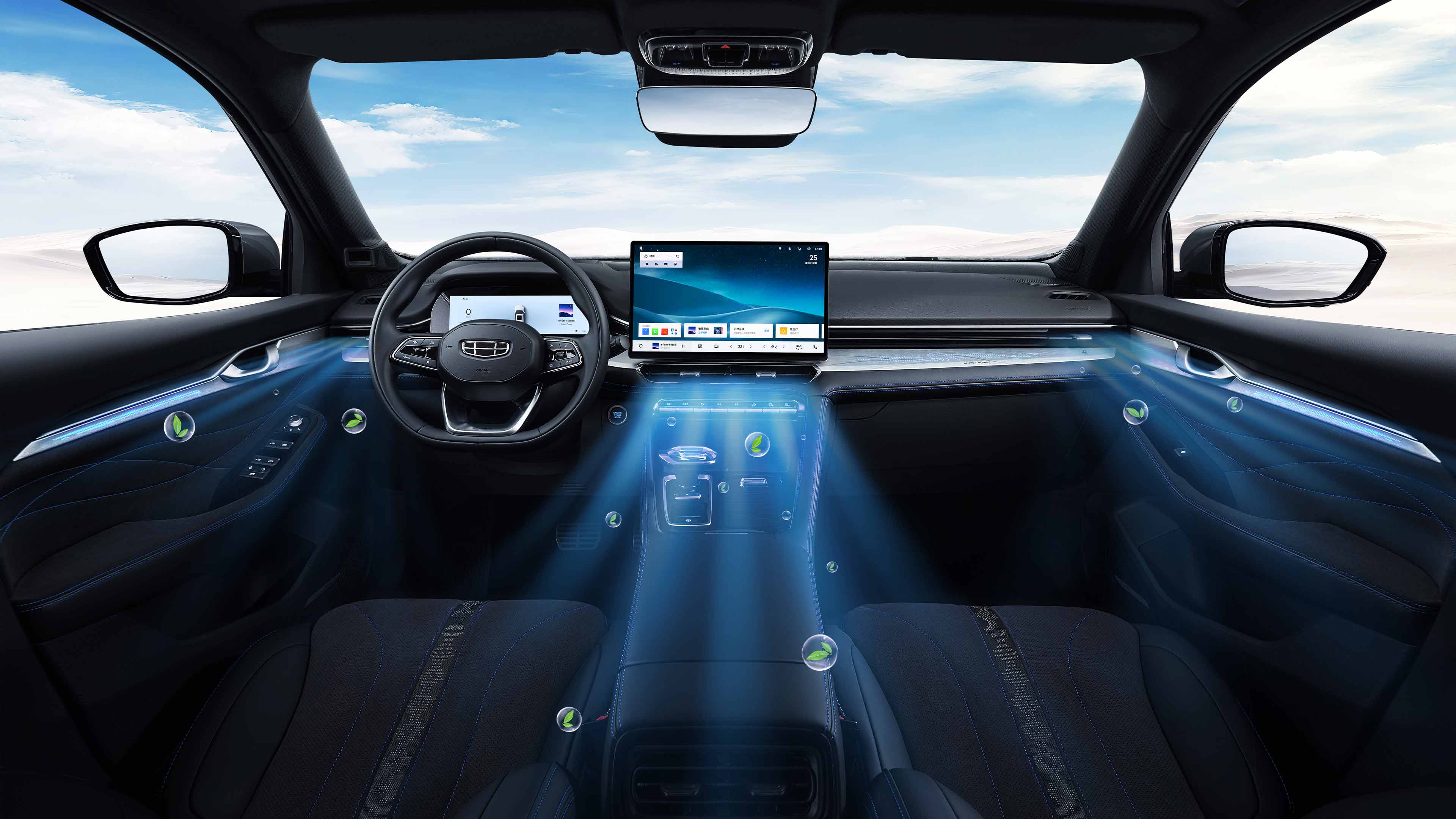 Интерьер/салон нового автомобиля Geely Preface
